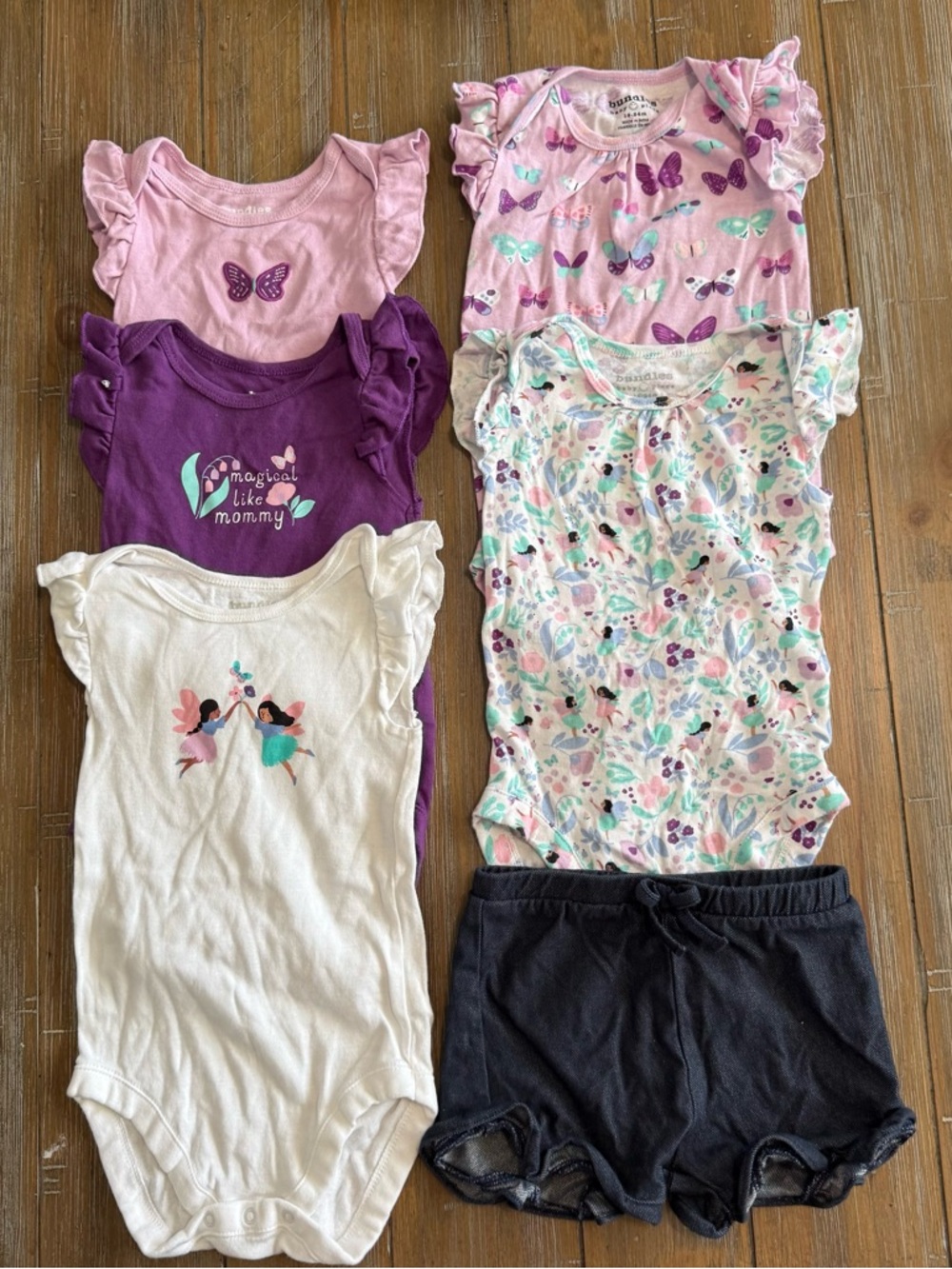 Baby girl onesies and pants set